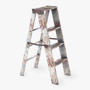 Painter ladder lowpoly Low-poly 3D model