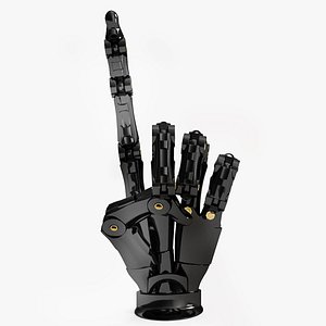 Robotic Hand Black Rigged for Cinema 4D 3D model