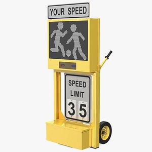 radar speed sign dolly 3D model