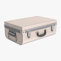 Metal suitcase trunk with handle lock