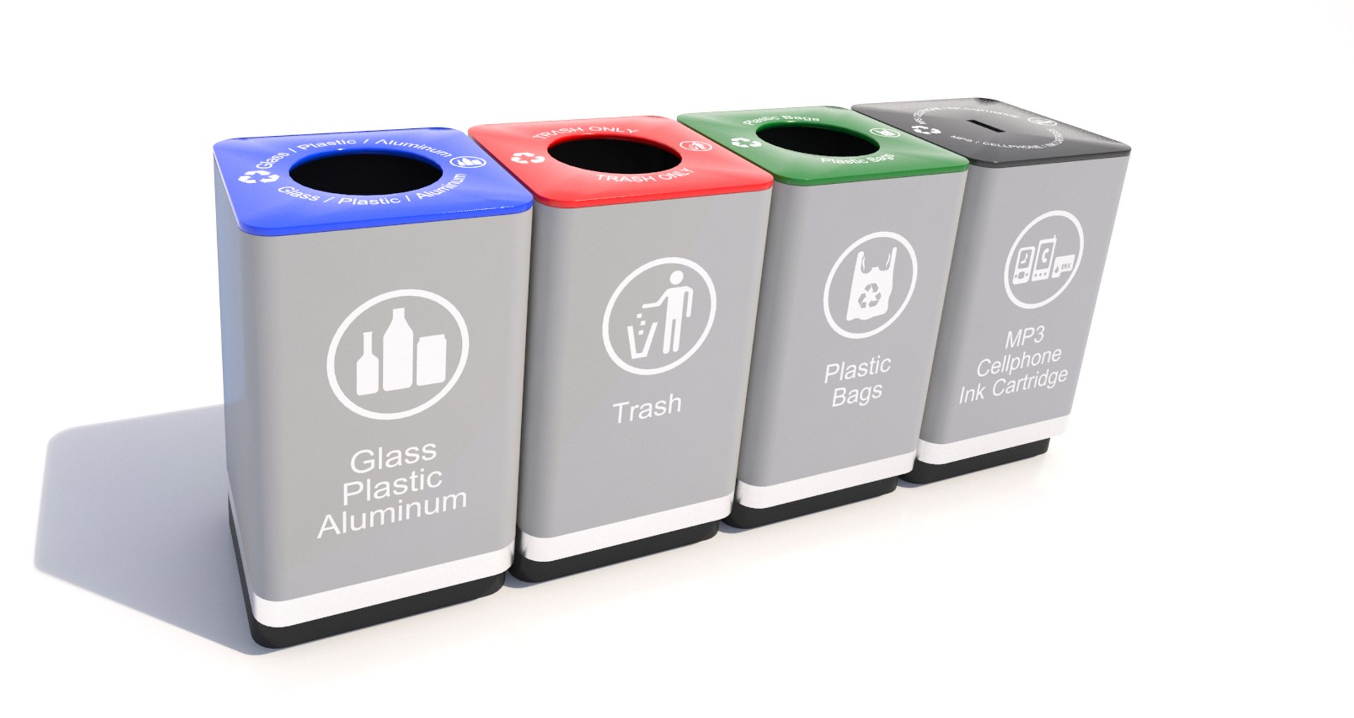 Recycle Bins 3d Max