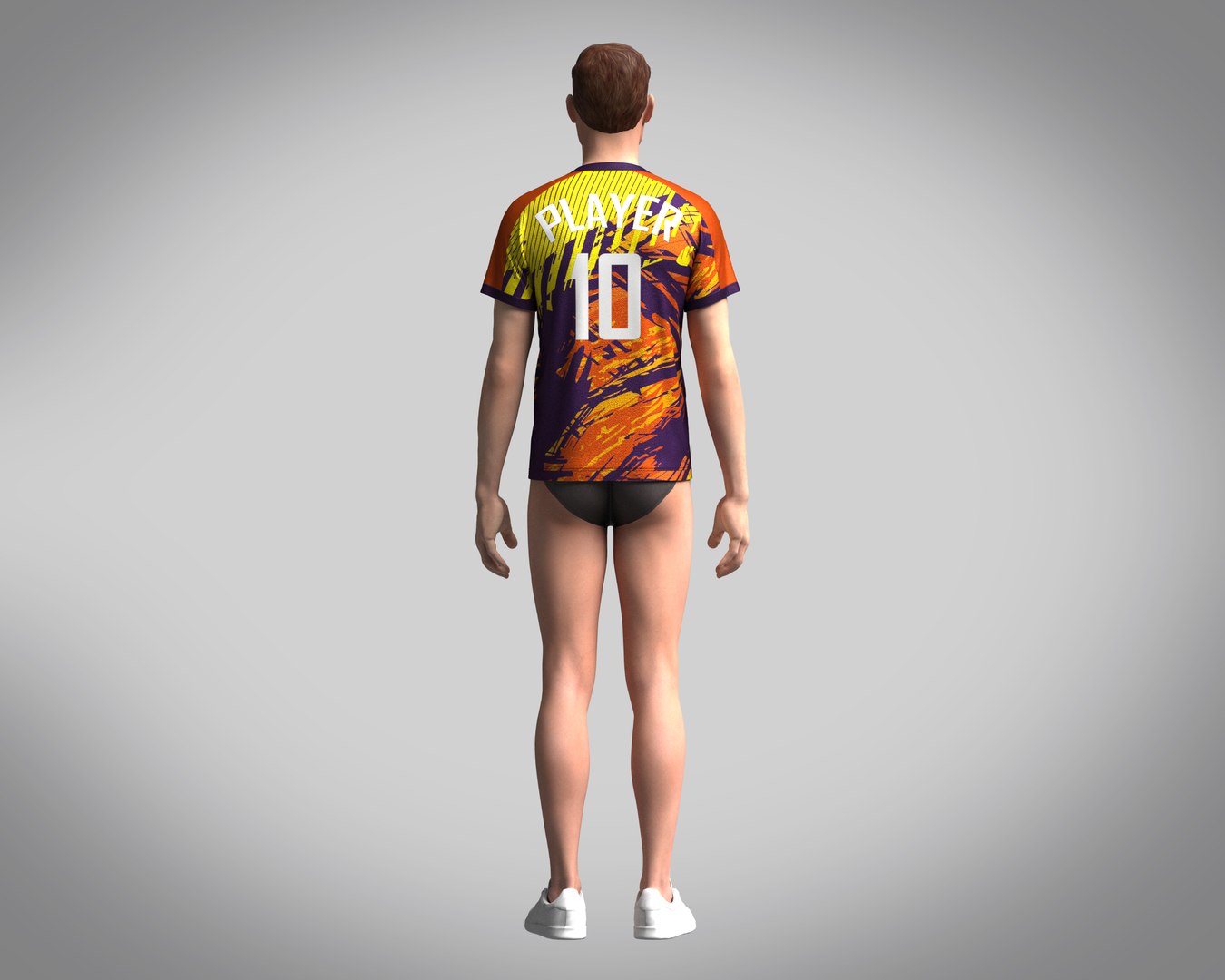 3D Mens Soccer Brown And Yellow Jersey Player10 Model TurboSquid 2047765