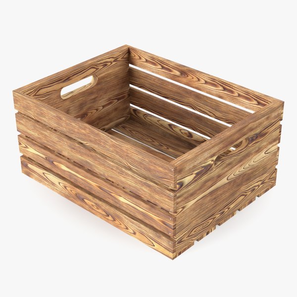 Low Small Box of Burnt Planks 3D model