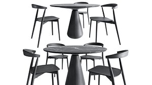 3D Udukkai Circular Table and Newood Light Side Chair