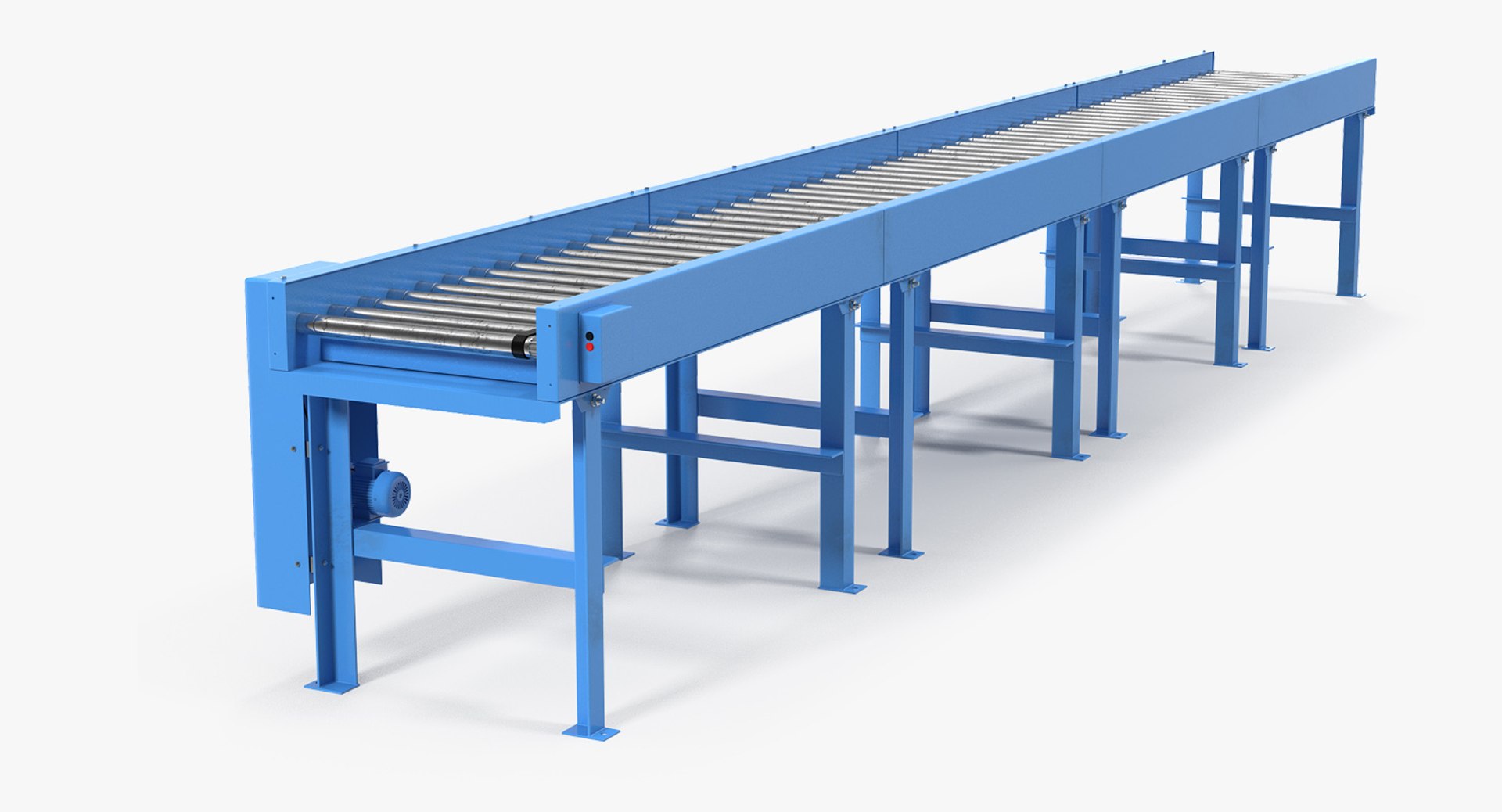 Conveyor Belt Roller Blue 3D Model 3D model preview