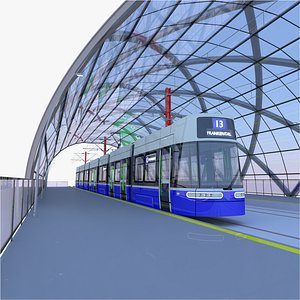 Zurich tram stop II model