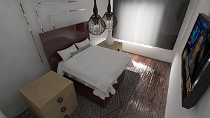 3D bedroom bed room