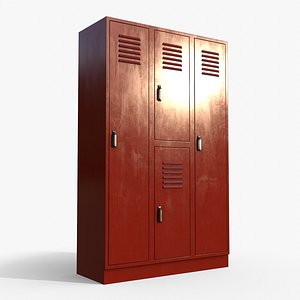 PBR School Gym Locker 05 - Red