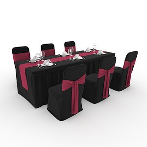 Banquet Table and Chair 126 3D