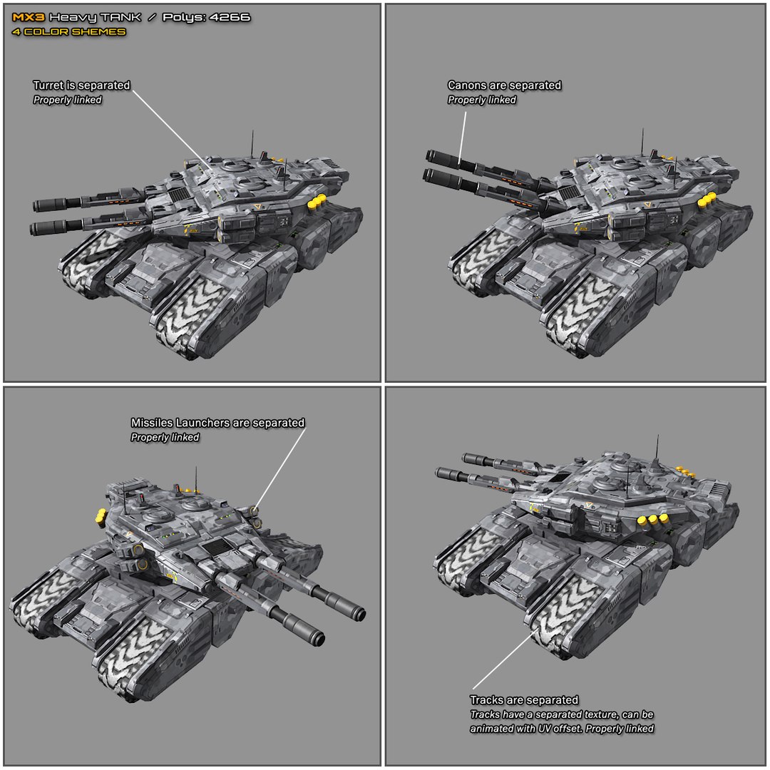 Scifi Heavy Tank Mx3 3D Model - TurboSquid 1274421