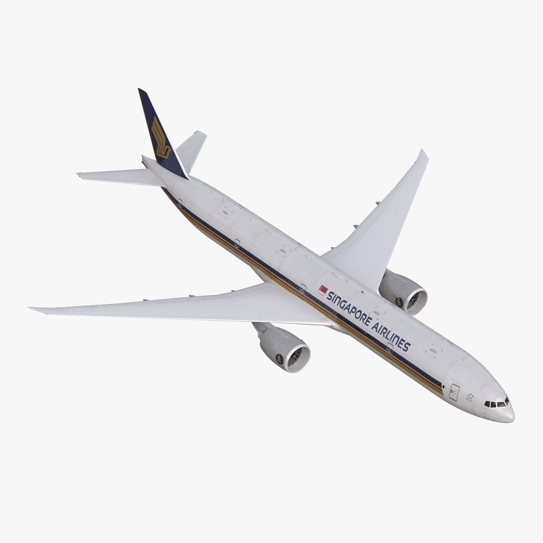 Boeing 777-300ER Singapore Airlines Rigged 3D Model 3D model preview