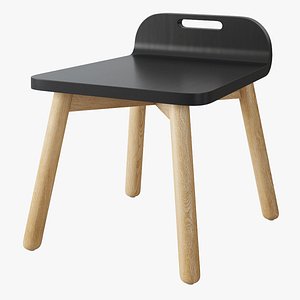 Crate and Barrel Devon Black and Natural Modern Kids Chair