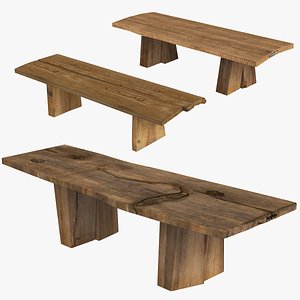 Sculpted Massive Dining Table Collection 3D model