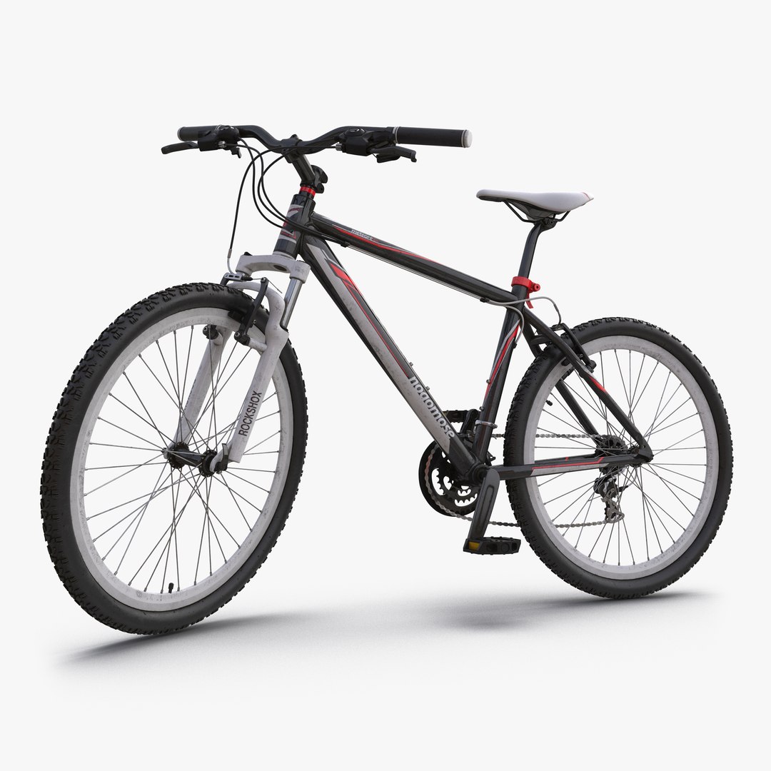 Mountain Bike Red Rigged 3D Model 3D model preview
