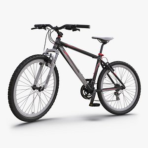 mountain bike red rigged 3d max