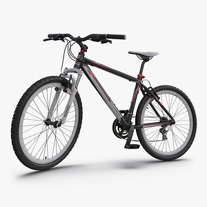 Mountain Bike Red Rigged 3D Model