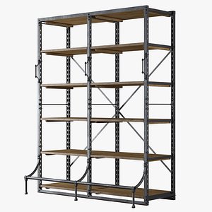 french library shelving 3d model