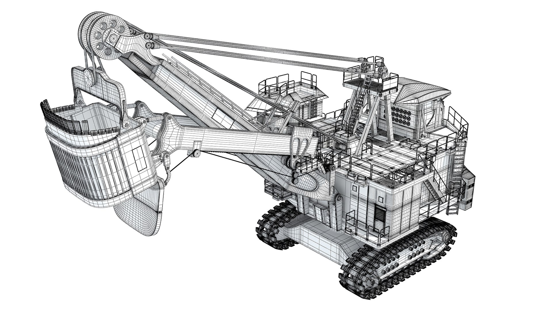 LE2457 ATM NM1 Engin TP 1/50 Pelle a cable Lima 1850 Front rope shovel blanc