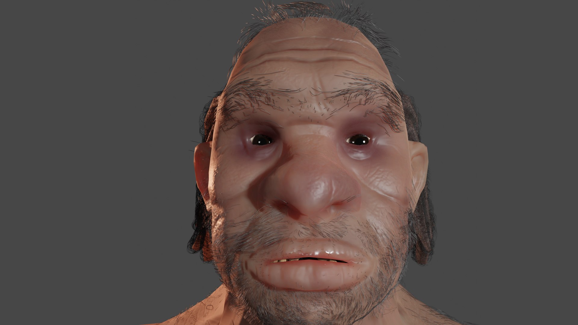 Neanderthal T-Pose Fur 3D model - TurboSquid 2089909