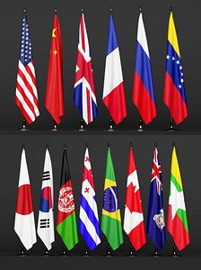 Global National Office And International Conference Flag Set