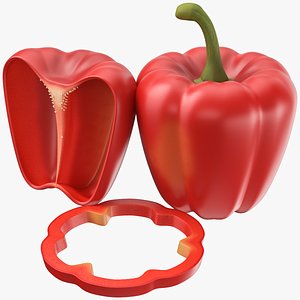 3D Red Bell Pepper model