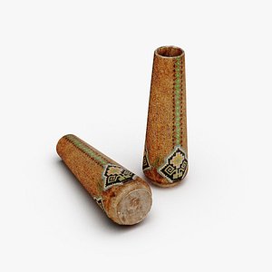 Tall wooden vase