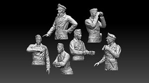 3D model German tank crew ww2