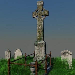 irish celtic cross 3d model
