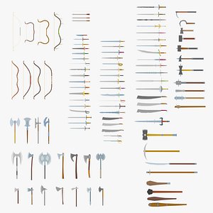 3D medieval weapons pack model