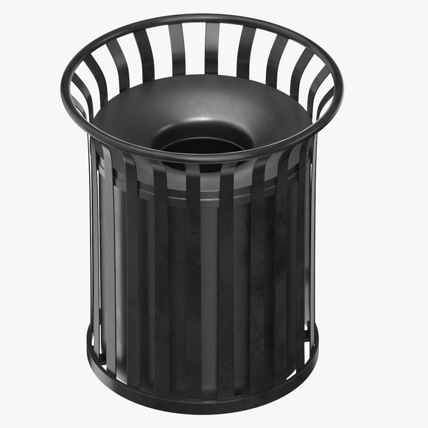 Outdoor Trash Receptacle Steel Clean and Dirty 3D