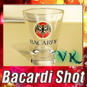 Photorealistic Bacardi glass shot