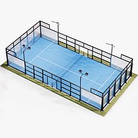 Padel Tennis Court PBR Textured 3D model