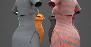 3D Cloth 6Pack women cheongsam PBR cloth suit fabric collection