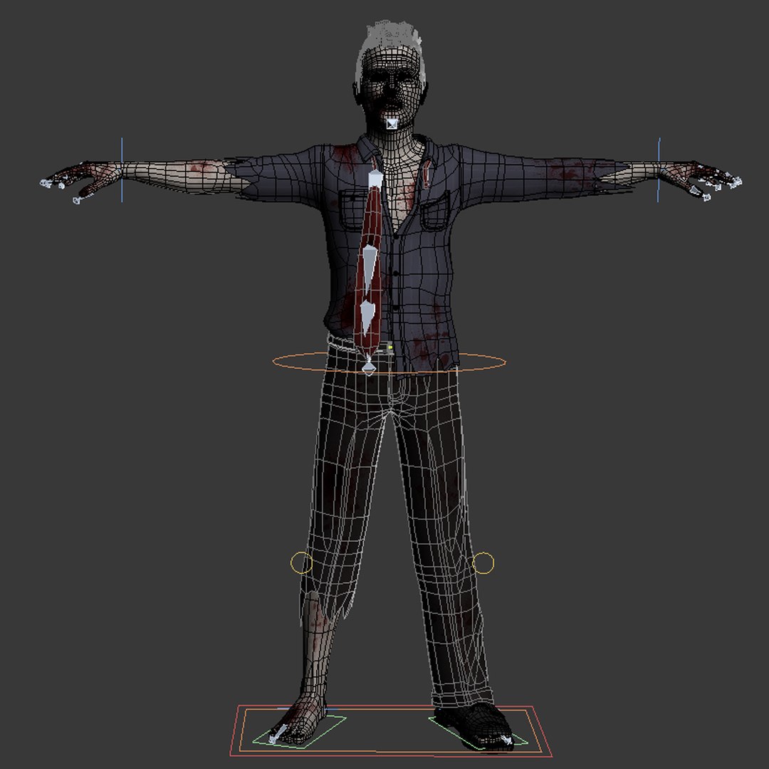 Realistic Zombie Rigged 3ds