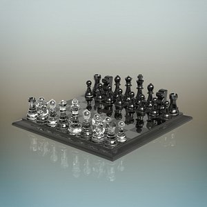 3D model glass chess set