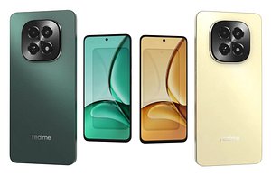 3D Realme V60 Star Gold And Turquoise Green Low Poly model