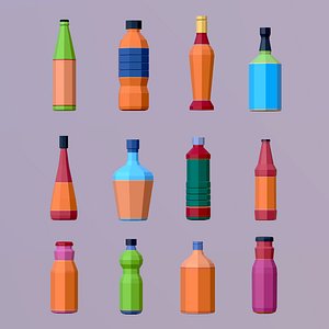 3D Low poly drinks pack No1