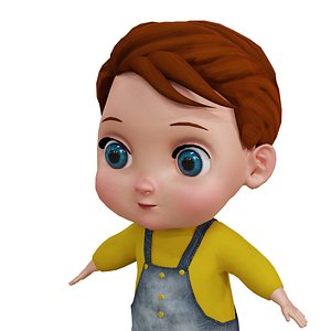 Cute Baby Boy character Animated in Blender with Unity 3D model