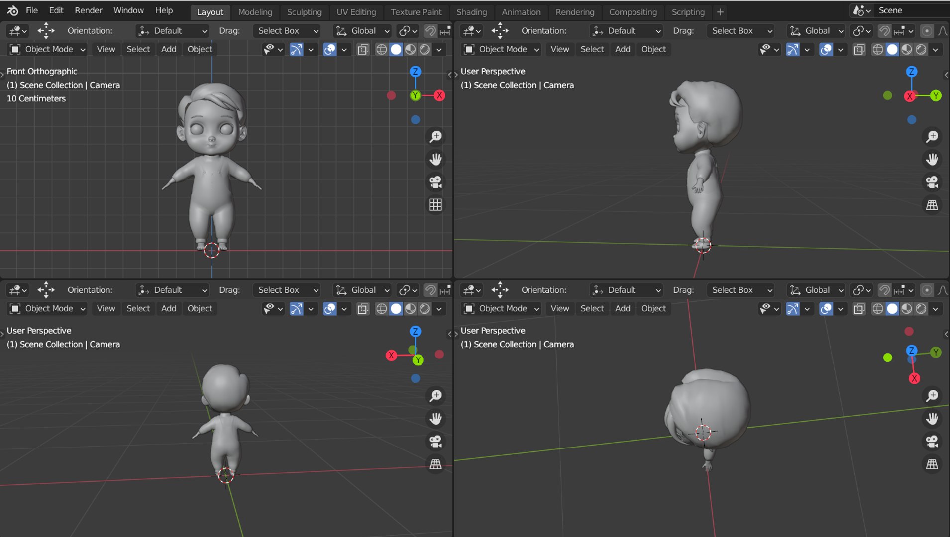 Cute Baby Boy character Animated in Blender with Unity 3D model ...