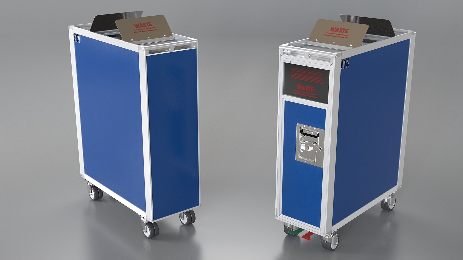 Full Size Waste Trolley 3D model preview