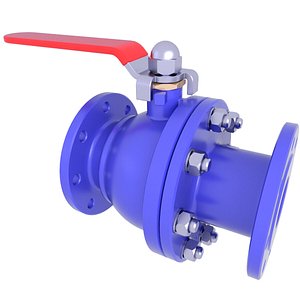 Stainless Steel Flanged Ball Valve 59 3D model