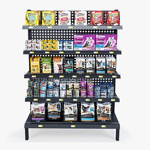 3D Pet Food Retail Shelf Stand