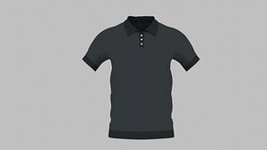 3D T-Shirt Black model