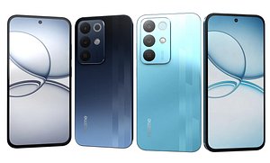 3D Realme NARZO 90x 5G Flash Blue And Nitro Blue model
