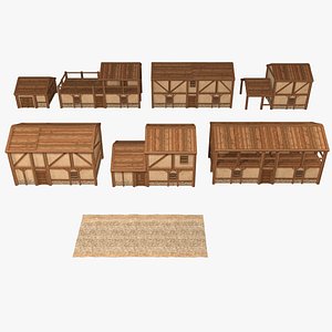 Medieval houses pack 3D
