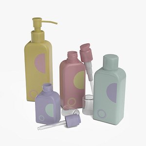 Generic Cosmetic Product Bottles 3D model