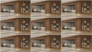 3D Afternoon tea coffee shop  dessert shop  cake shop  cafeteria  coffee bar  realistic shopping mall c