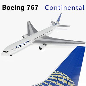 3d model of 767-300 continental airlines