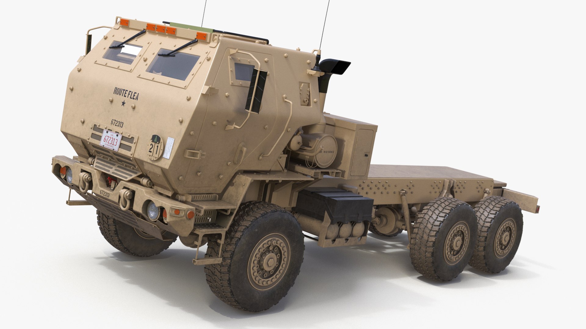 Armored Military Cargo Truck Sand 3D model preview