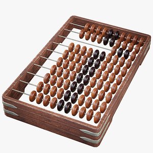 wooden abacus 3D model